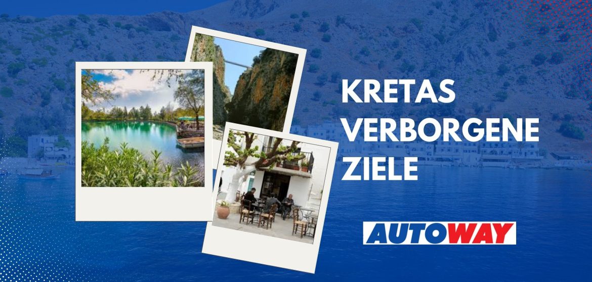 Entdecken Sie die verborgenen Schätze Kretas mit Autoway. Mieten Sie ein Auto und erkunden Sie Ziele wie Argyroupoli, Zaros und mehr. Buchen Sie noch heute!